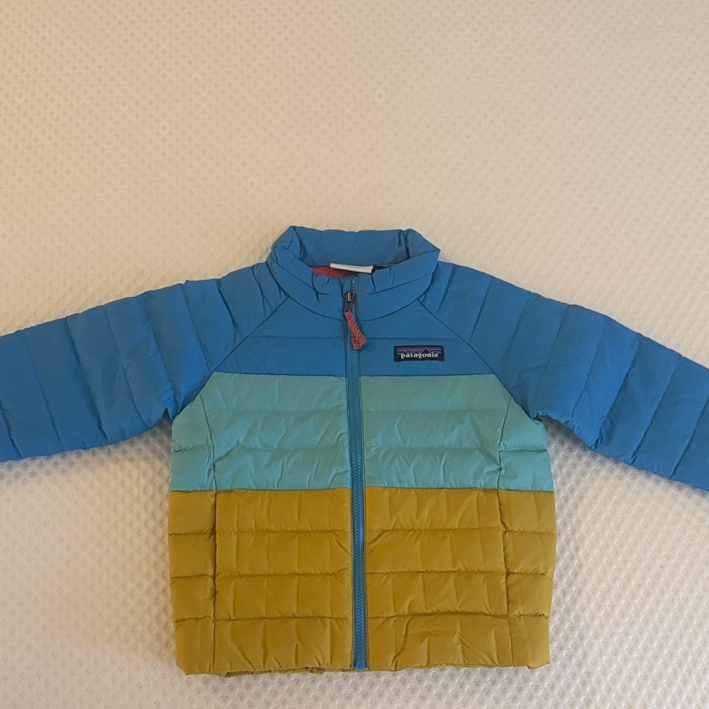 Patagonia Blue and Green Puffer Jacket
